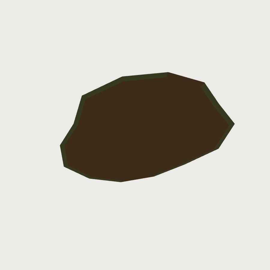 Grass Terrain Blob low-poly 3D model, low back render