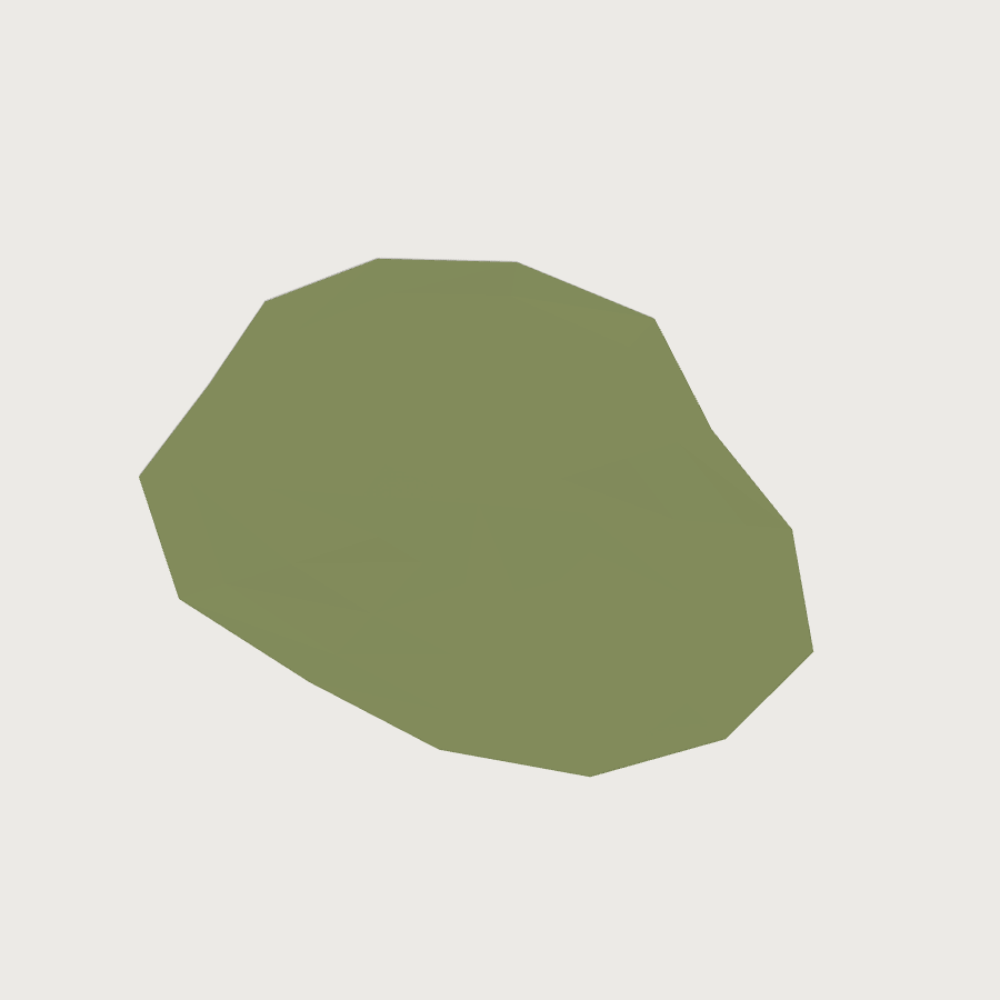 Grass Terrain Blob low-poly 3D model, top render