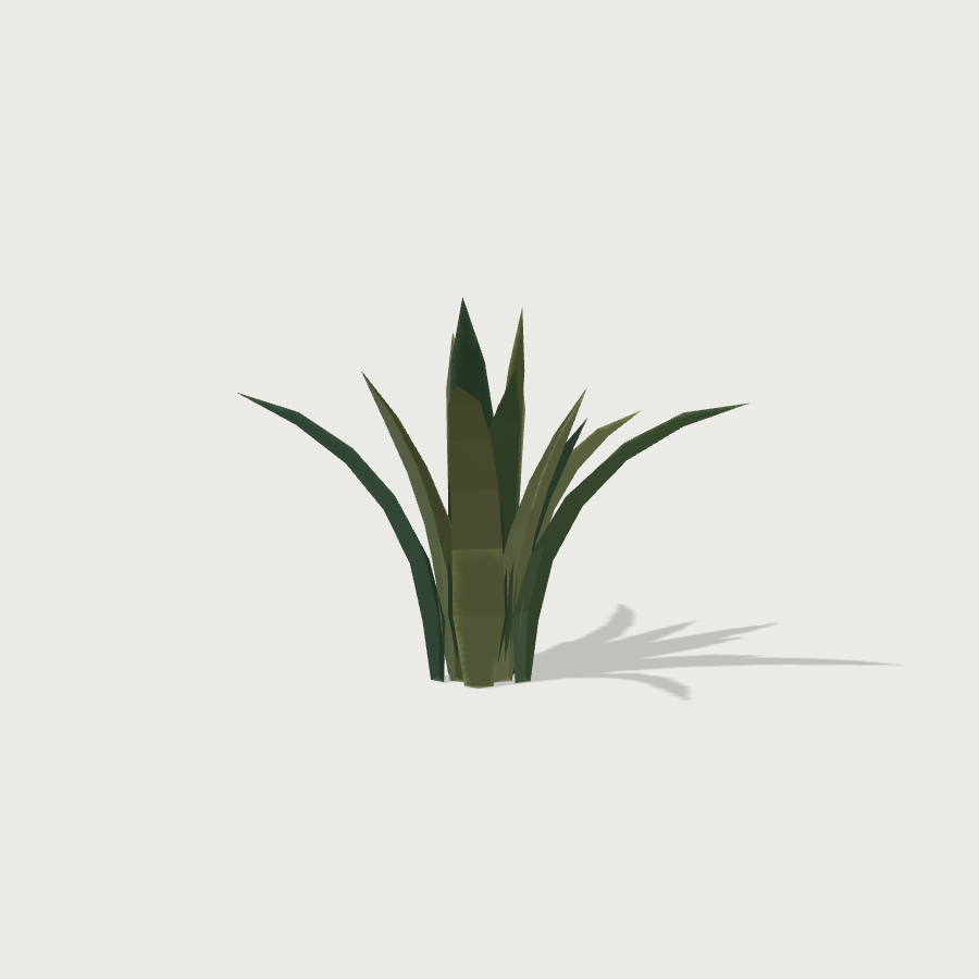 Grass Tuft low-poly 3D model, right render