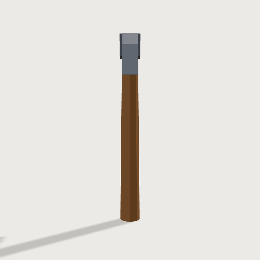 Hammer low-poly 3D model, left render