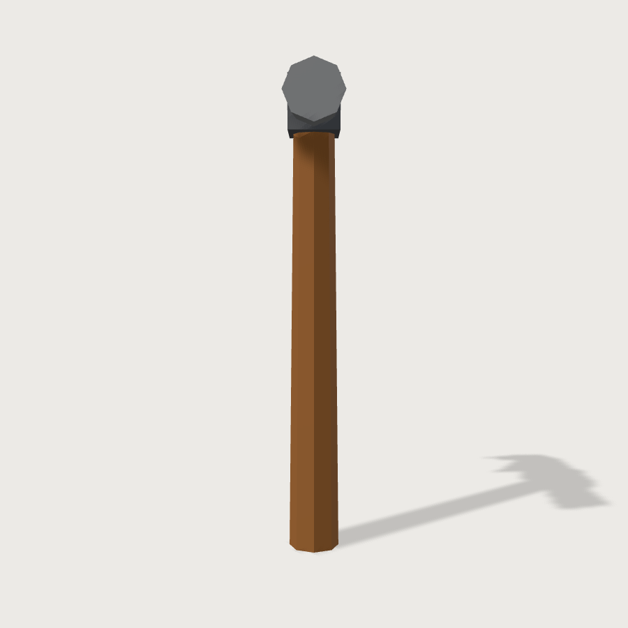 Hammer low-poly 3D model, right render