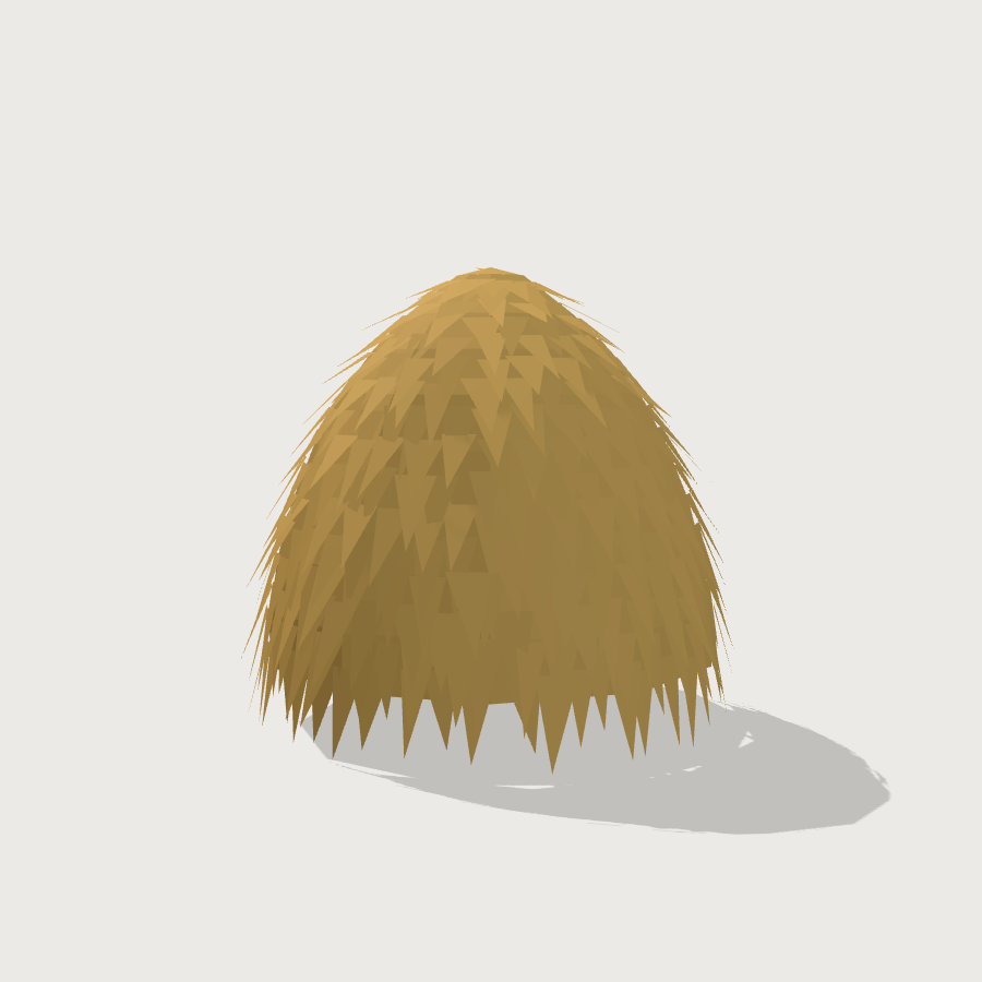 Haystack low-poly 3D model, back render