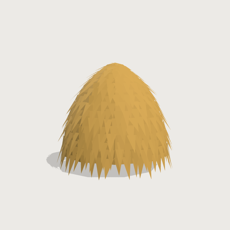 Haystack low-poly 3D model, front render