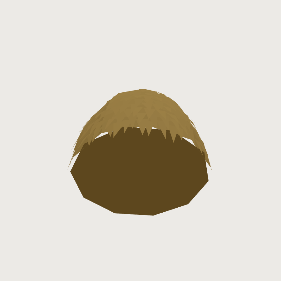 Haystack low-poly 3D model, low back render