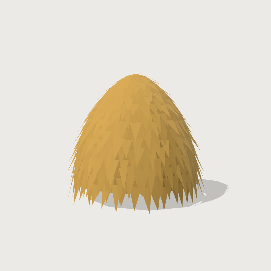 Haystack low-poly 3D model, right render
