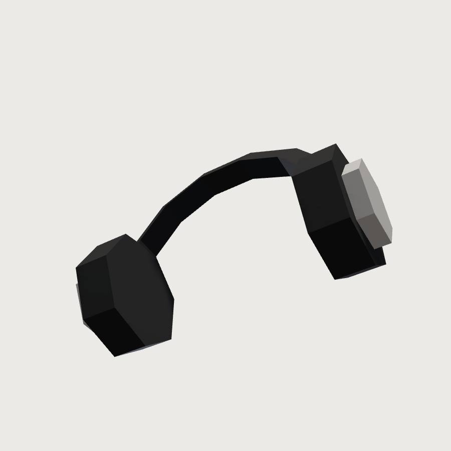 Headphones low-poly 3D model, low render
