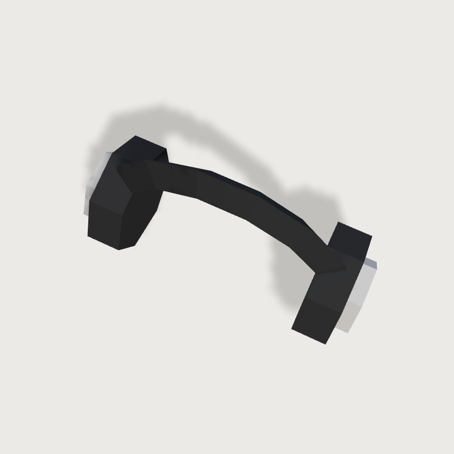 Headphones low-poly 3D model, top render