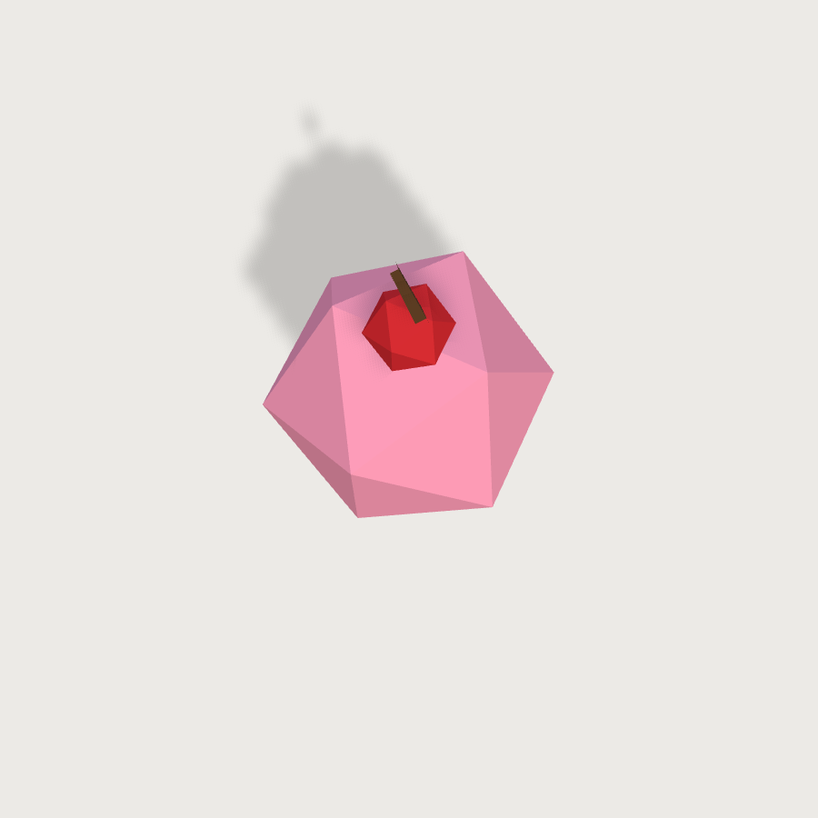 Ice Cream Cone low-poly 3D model, top render