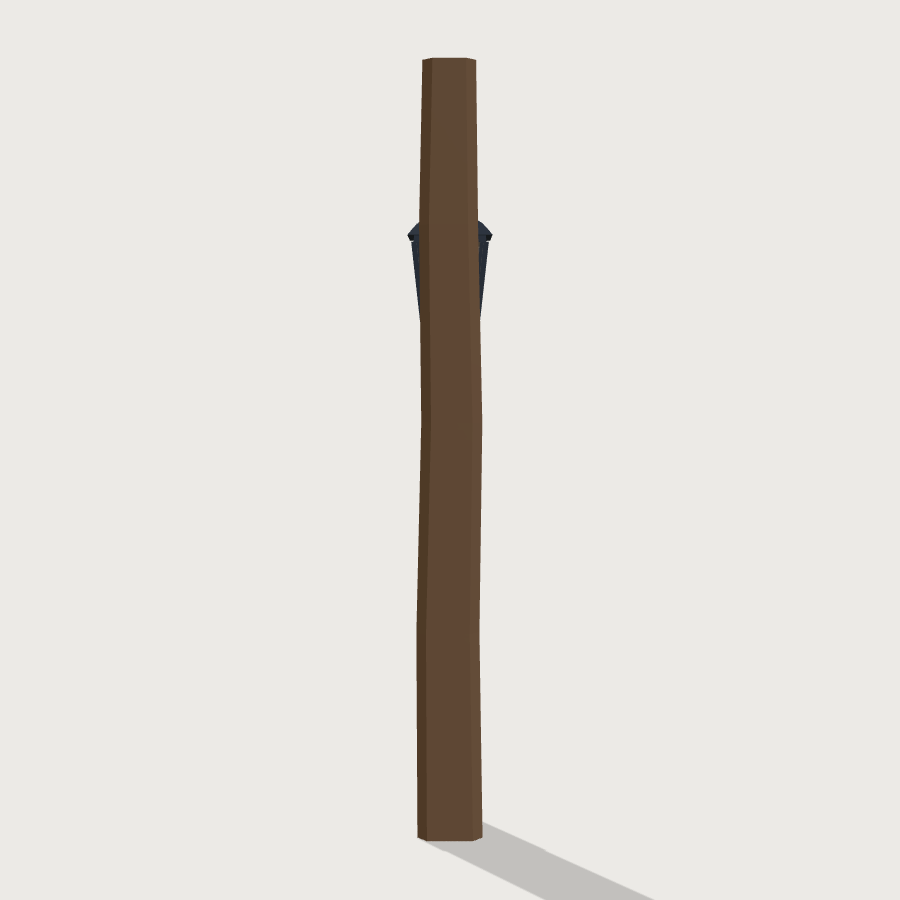 Lamp Post low-poly 3D model, back render