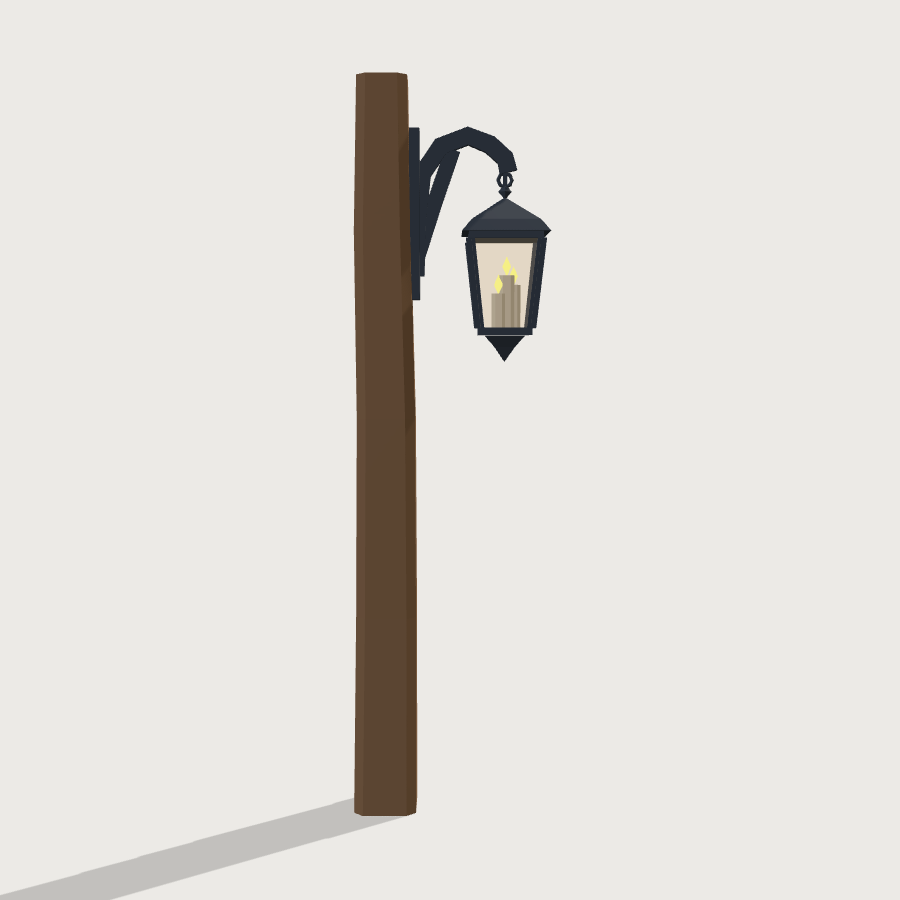 Lamp Post low-poly 3D model, left render