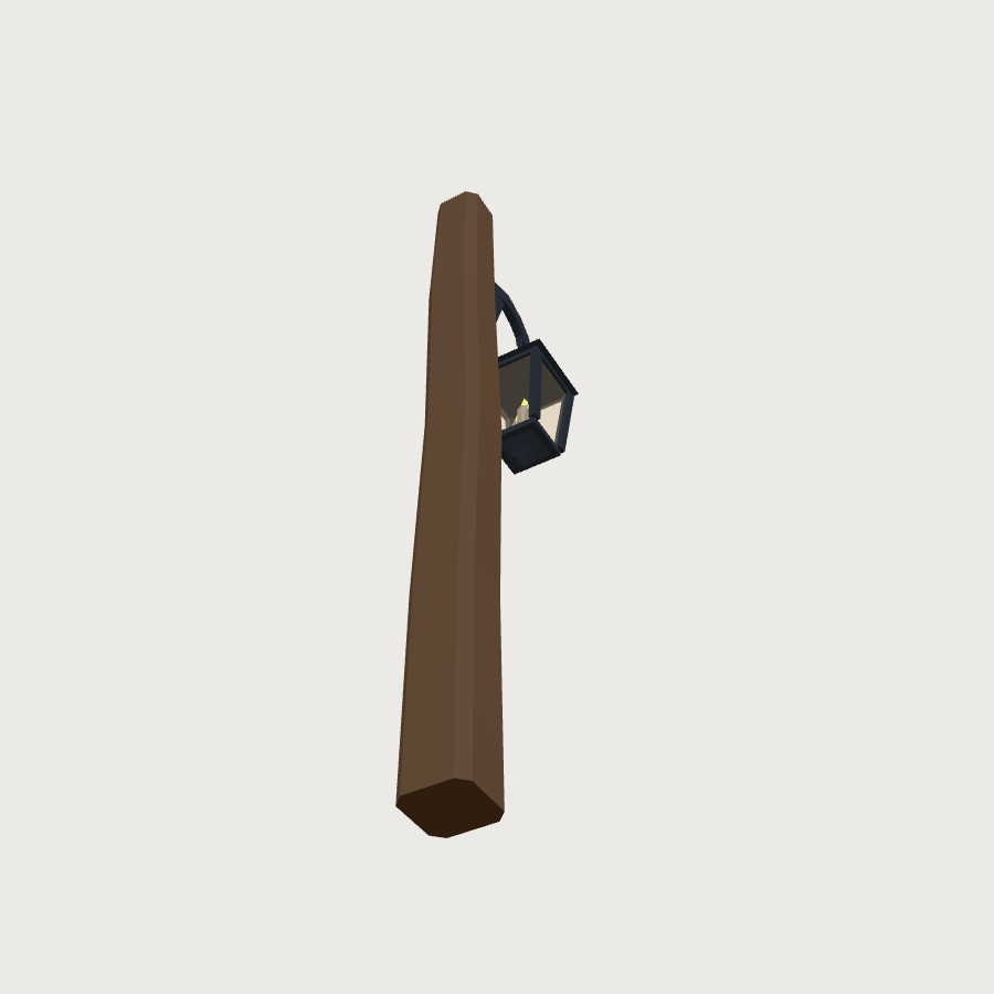 Lamp Post low-poly 3D model, low back render