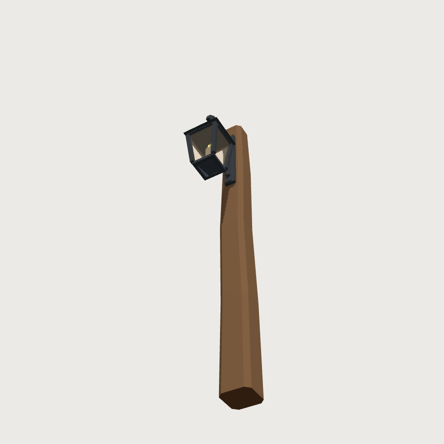Lamp Post low-poly 3D model, low render