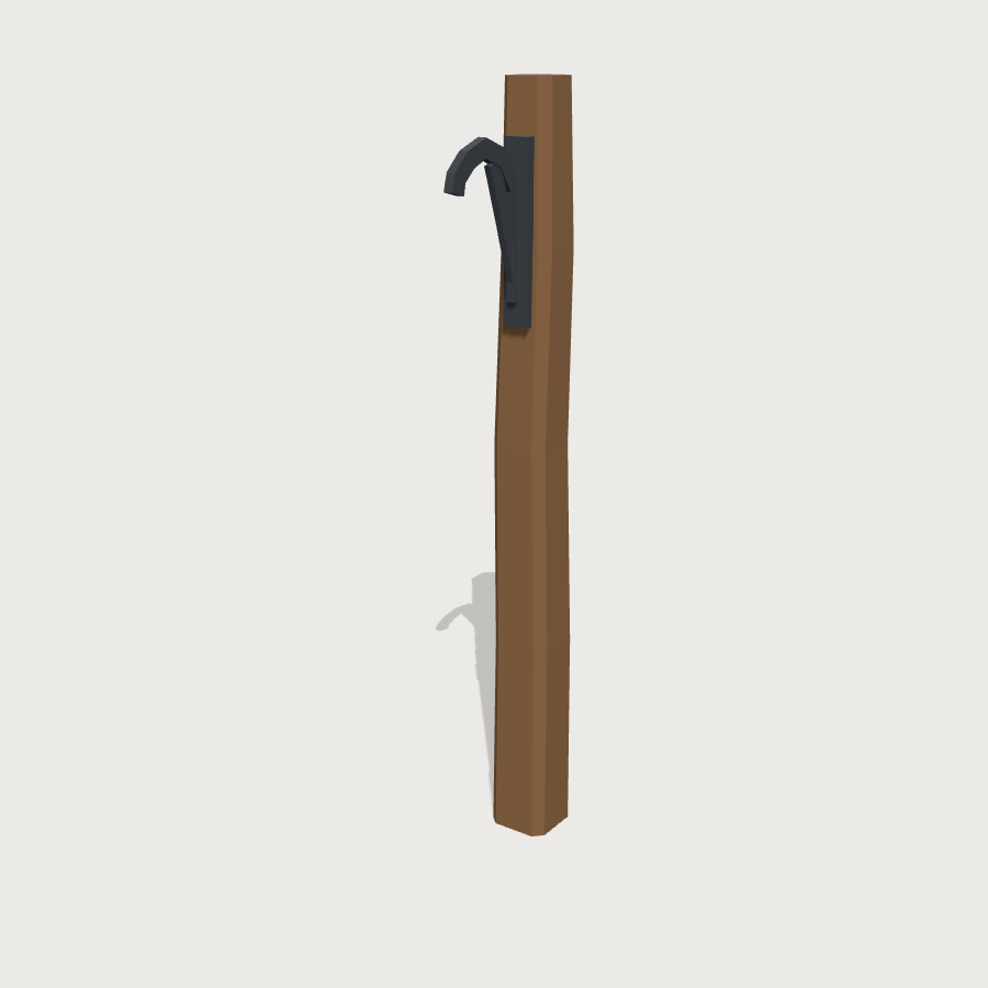 Lamp Post low-poly 3D model, removed lantern render