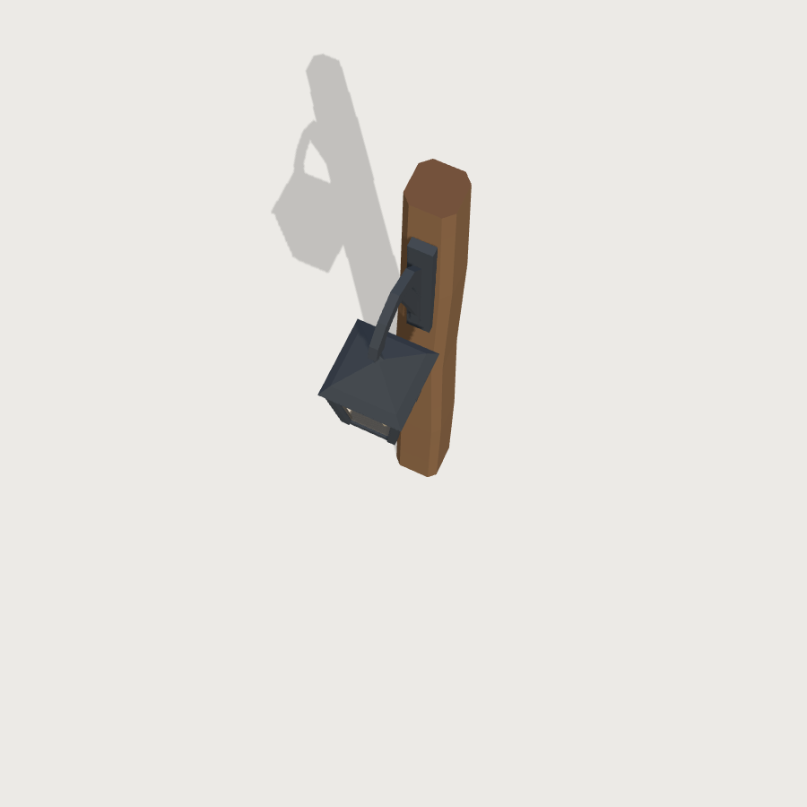 Lamp Post low-poly 3D model, top render