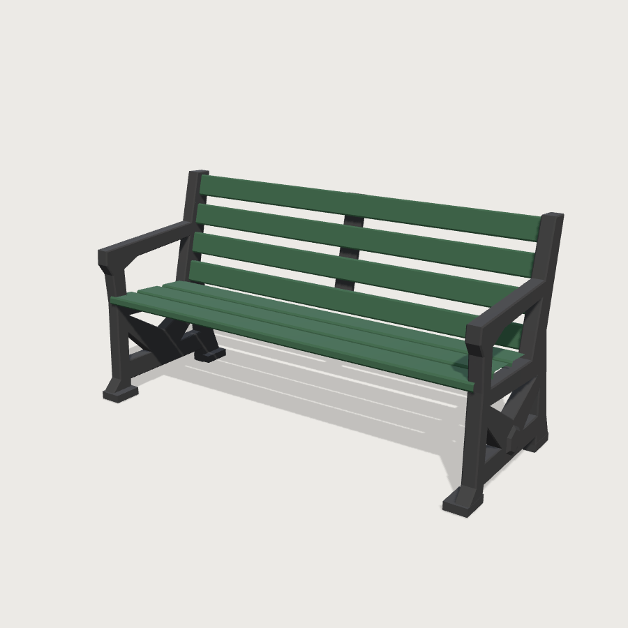 Park Bench low-poly 3D model