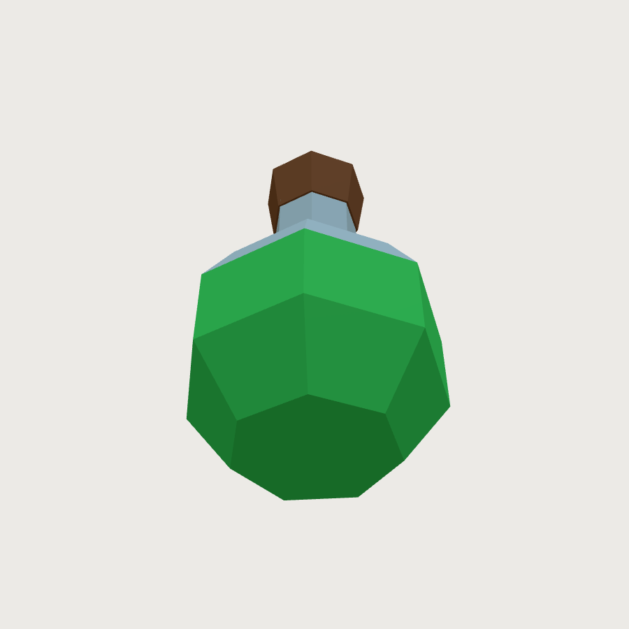Potion Bottle low-poly 3D model, low back render