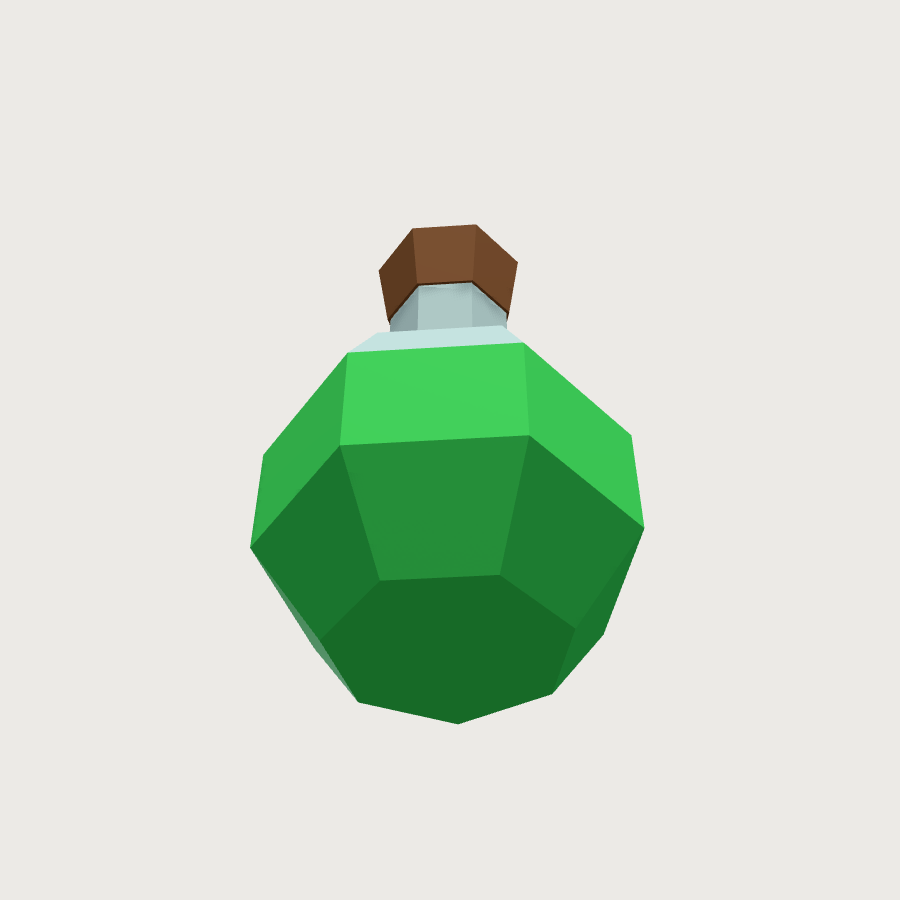 Potion Bottle low-poly 3D model, low render