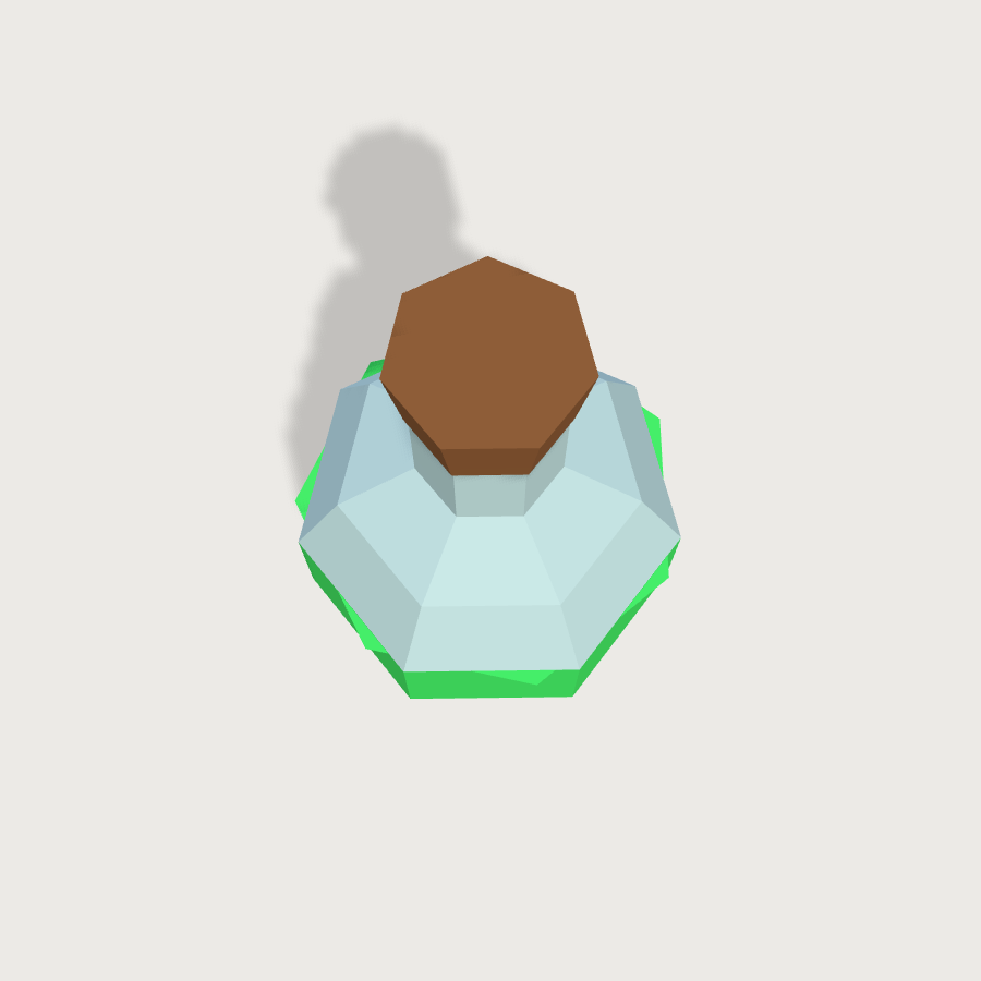Potion Bottle low-poly 3D model, top render