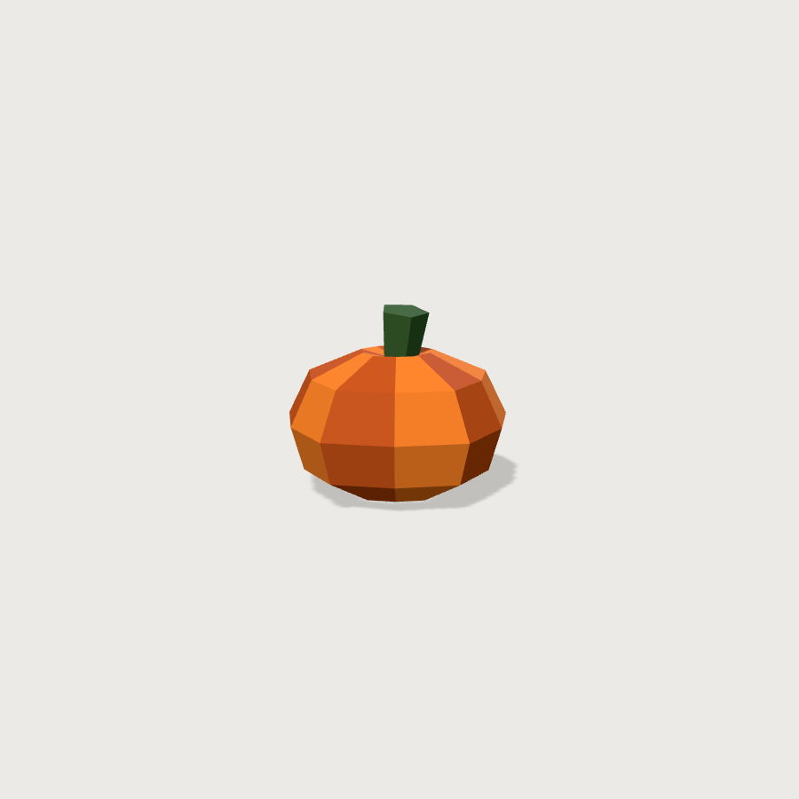 Pumpkin low-poly 3D model, detail render