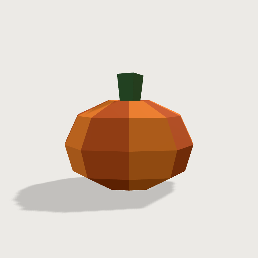 Pumpkin low-poly 3D model, left render