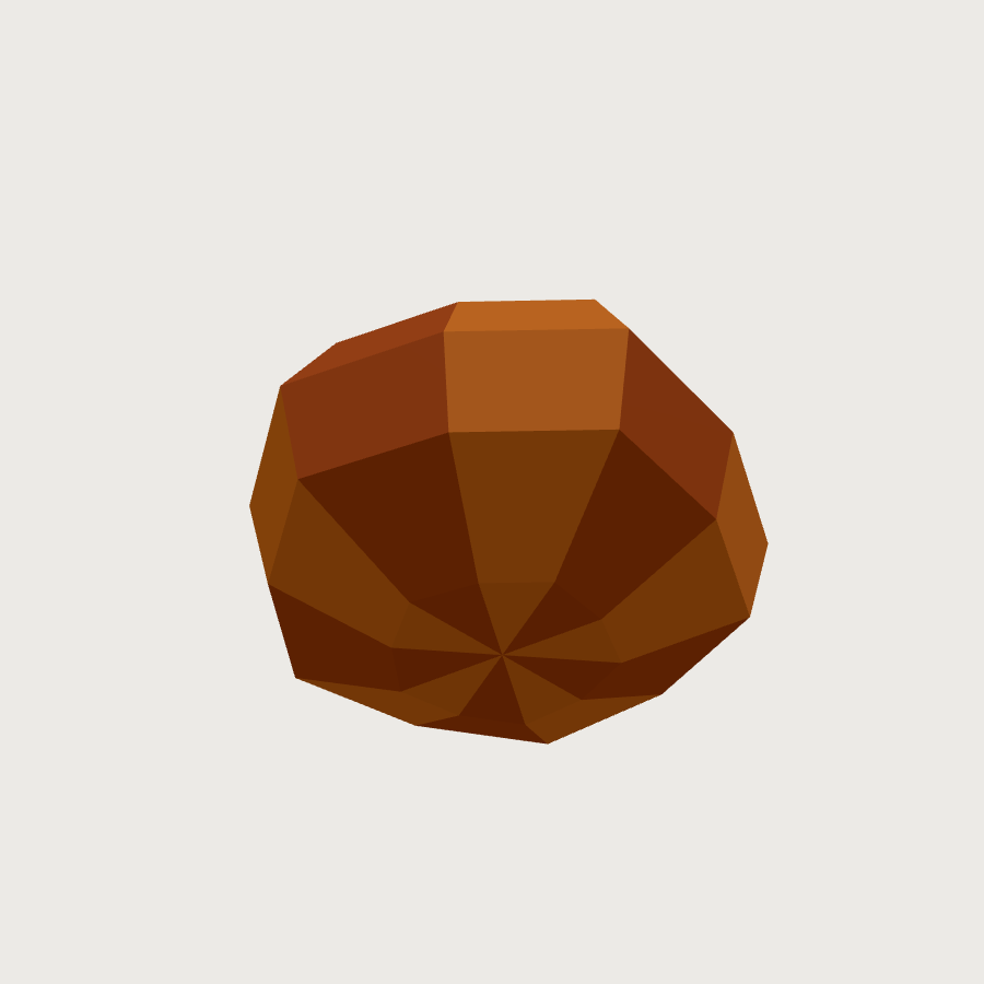 Pumpkin low-poly 3D model, low back render