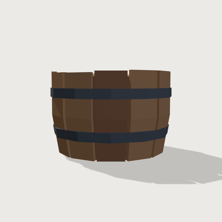 Quench Barrel low-poly 3D model, back render