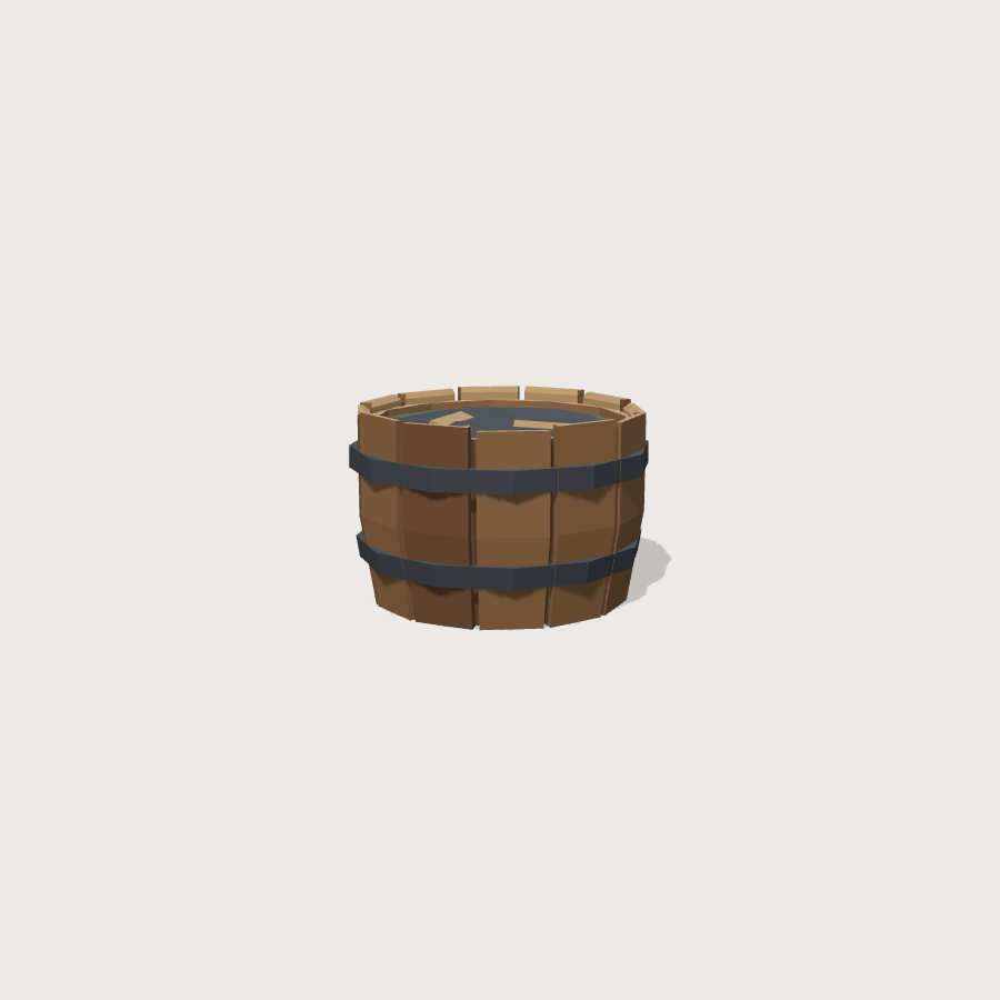 Quench Barrel low-poly 3D model, detail render