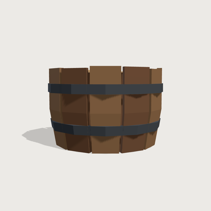 Quench Barrel low-poly 3D model, front render