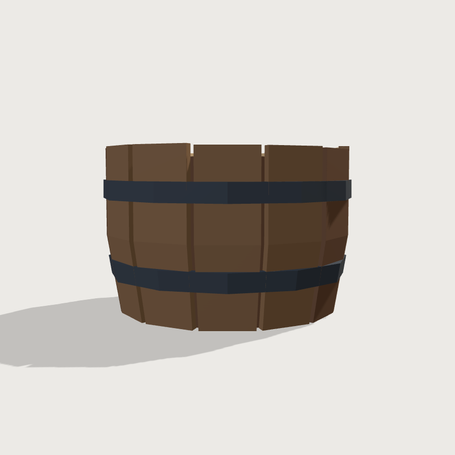Quench Barrel low-poly 3D model, left render