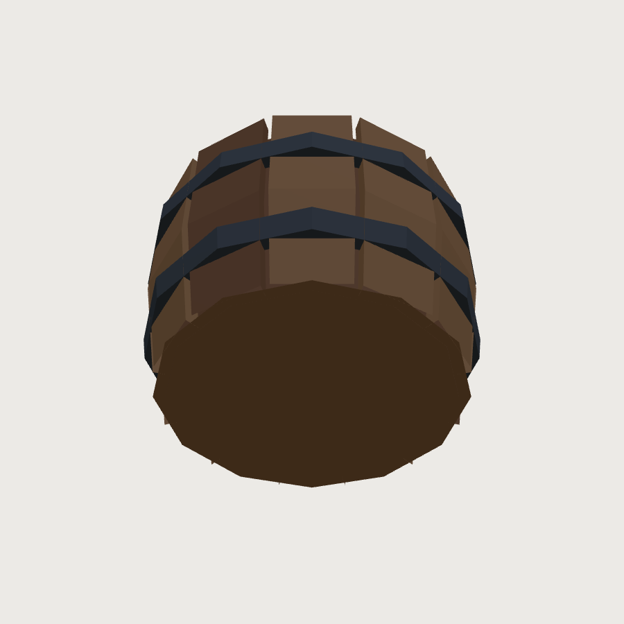 Quench Barrel low-poly 3D model, low back render