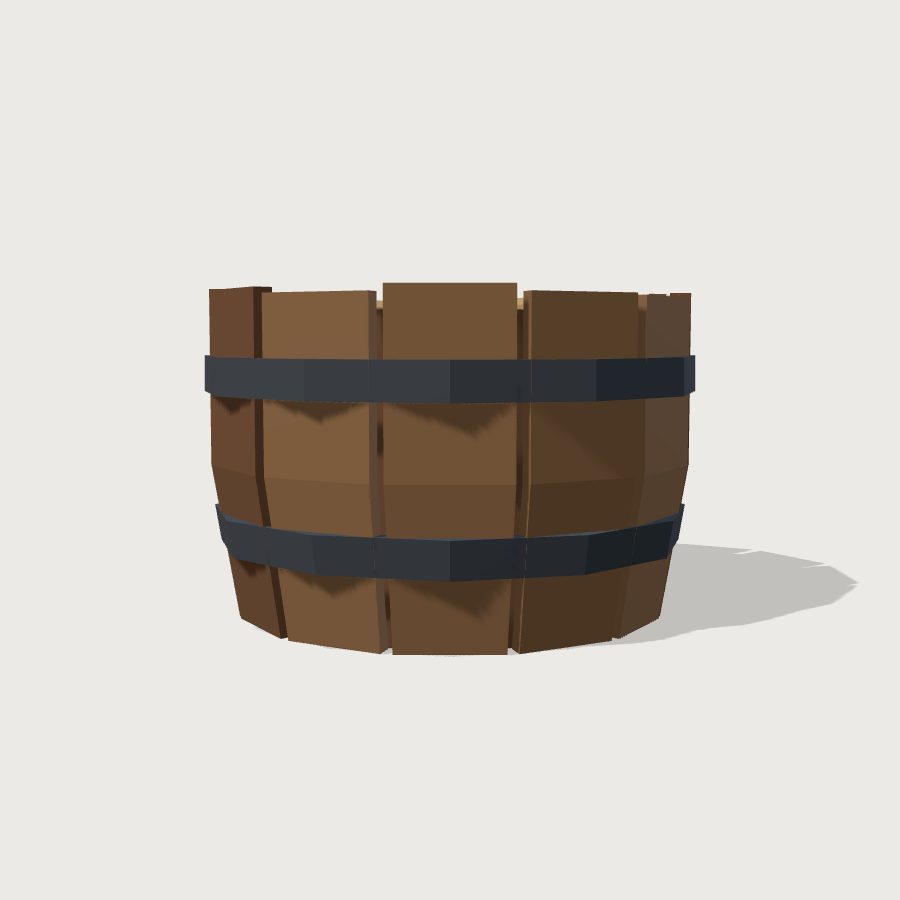 Quench Barrel low-poly 3D model, right render