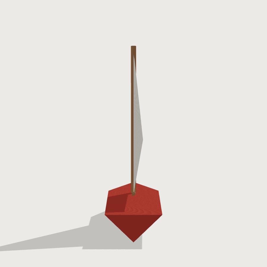 Sailboat low-poly 3D model, left render