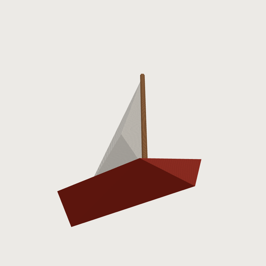 Sailboat low-poly 3D model, low render