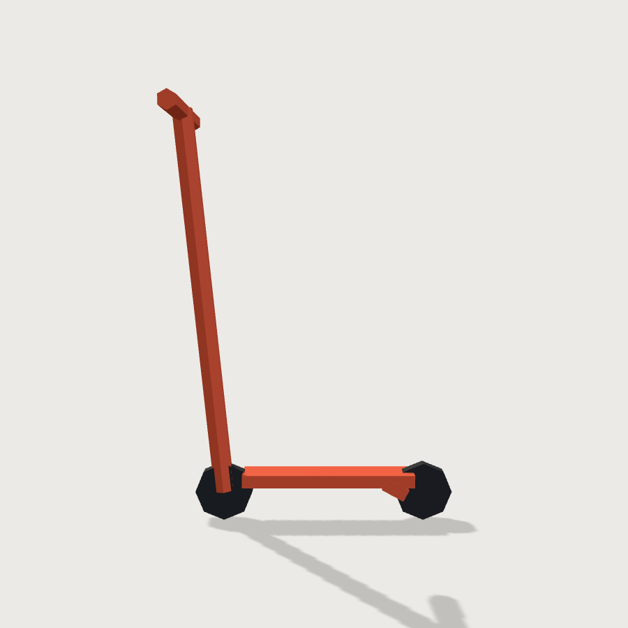 Scooter low-poly 3D model, back render