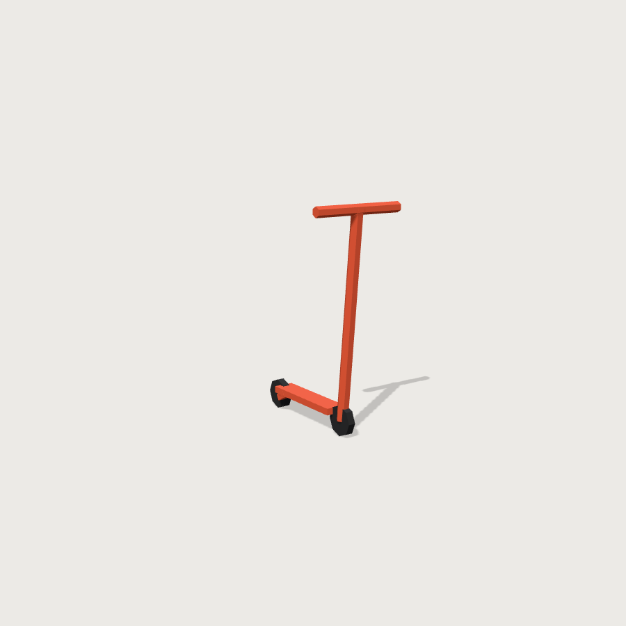 Scooter low-poly 3D model, detail render