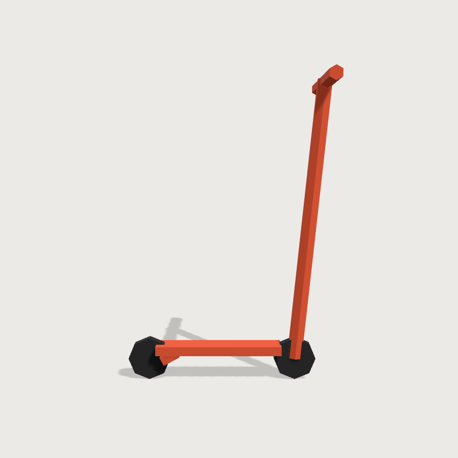 Scooter low-poly 3D model, front render