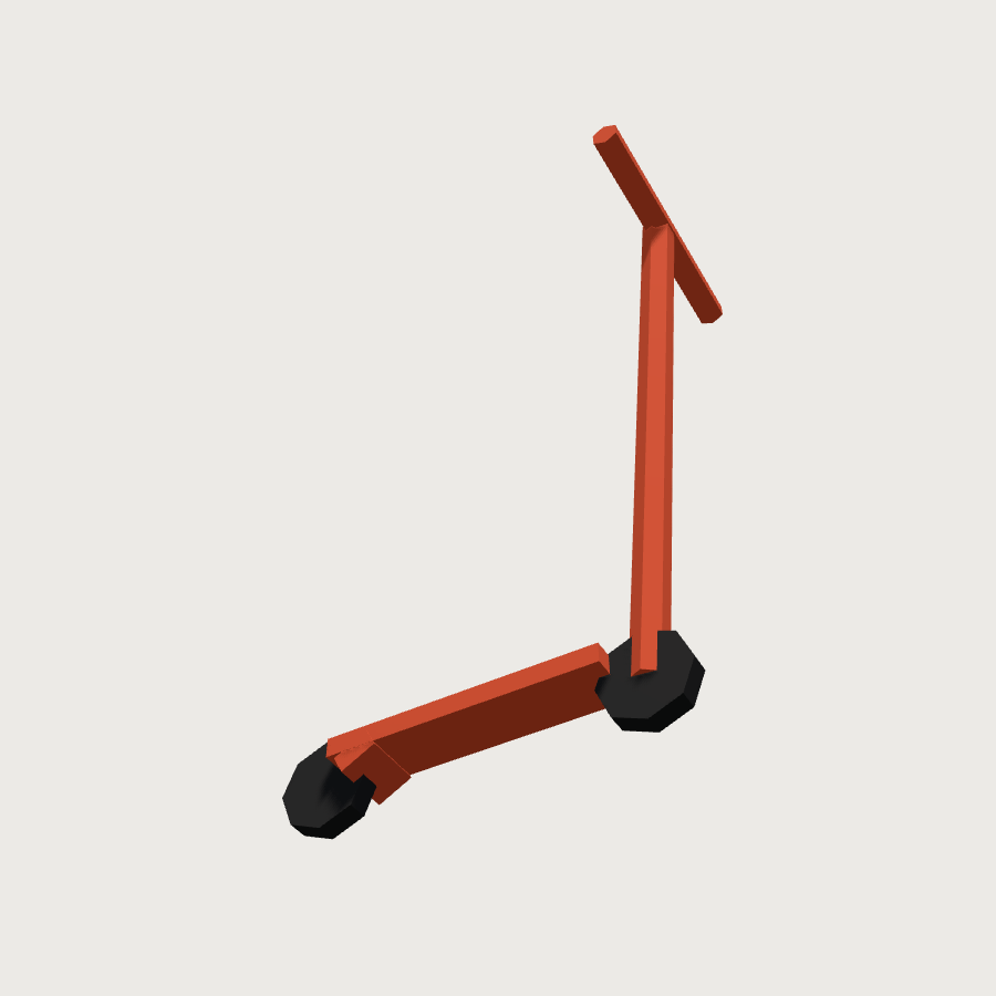 Scooter low-poly 3D model, low render