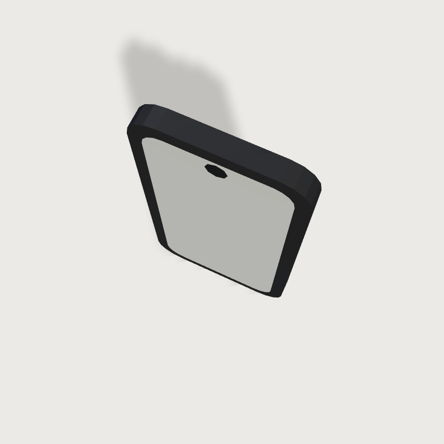 Smartphone low-poly 3D model, top render