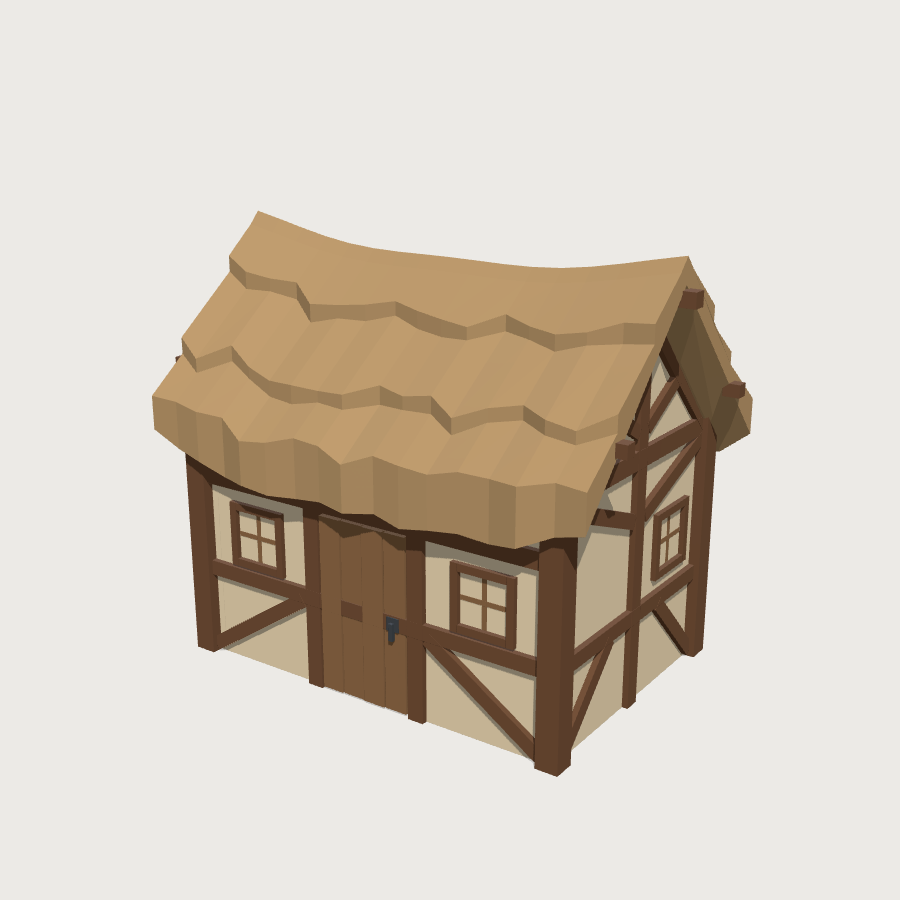Thatched Cottage low-poly 3D model