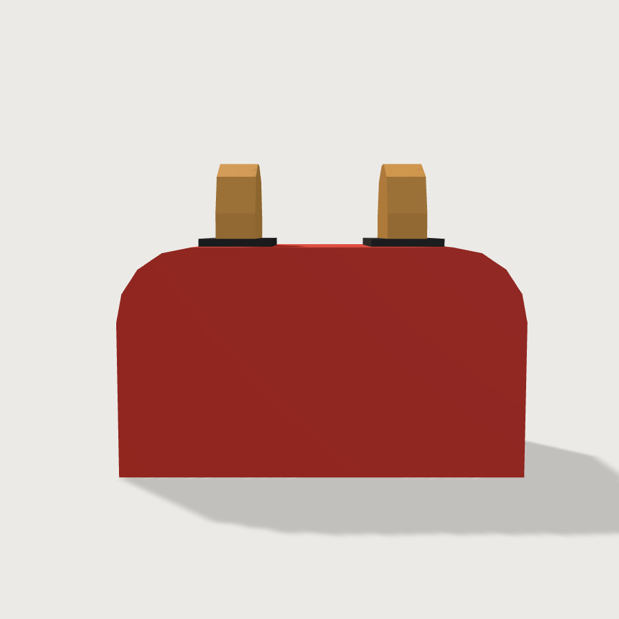 Toaster low-poly 3D model, back render