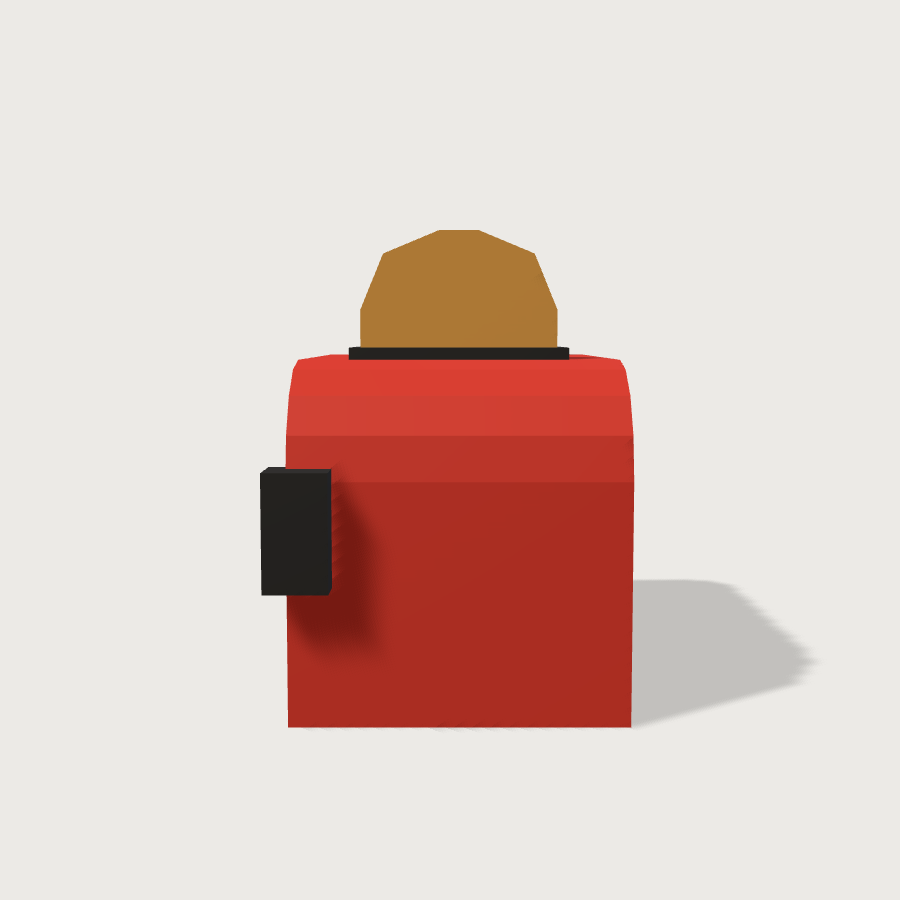 Toaster low-poly 3D model, right render