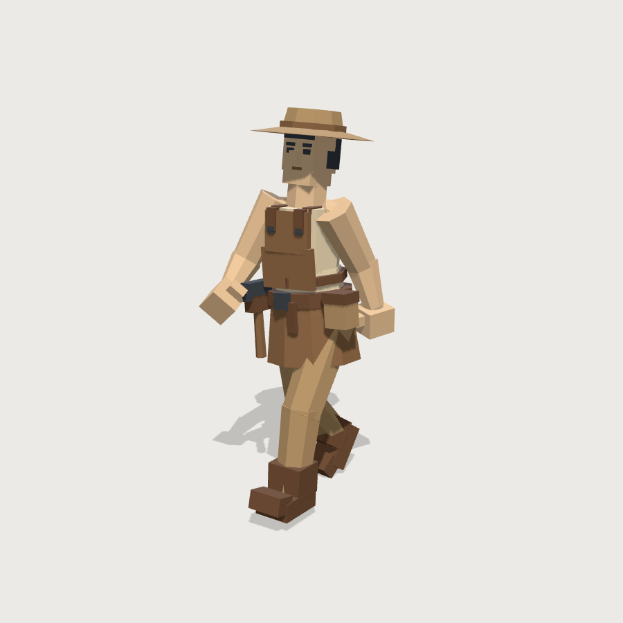 Tradesman low-poly 3D model