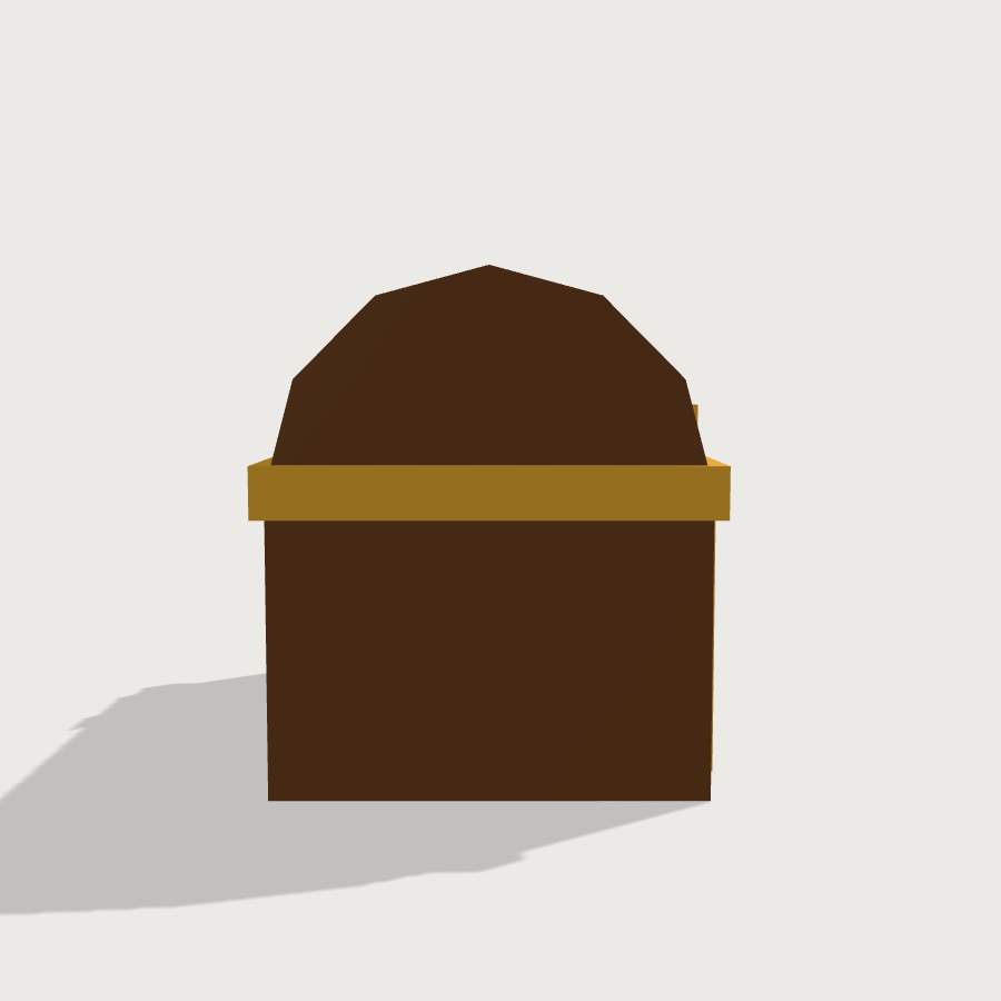 Treasure Chest low-poly 3D model, left render