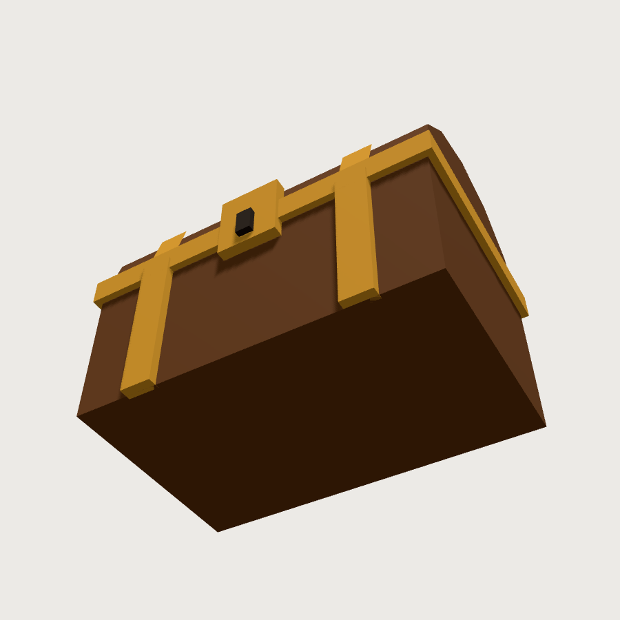 Treasure Chest low-poly 3D model, low render