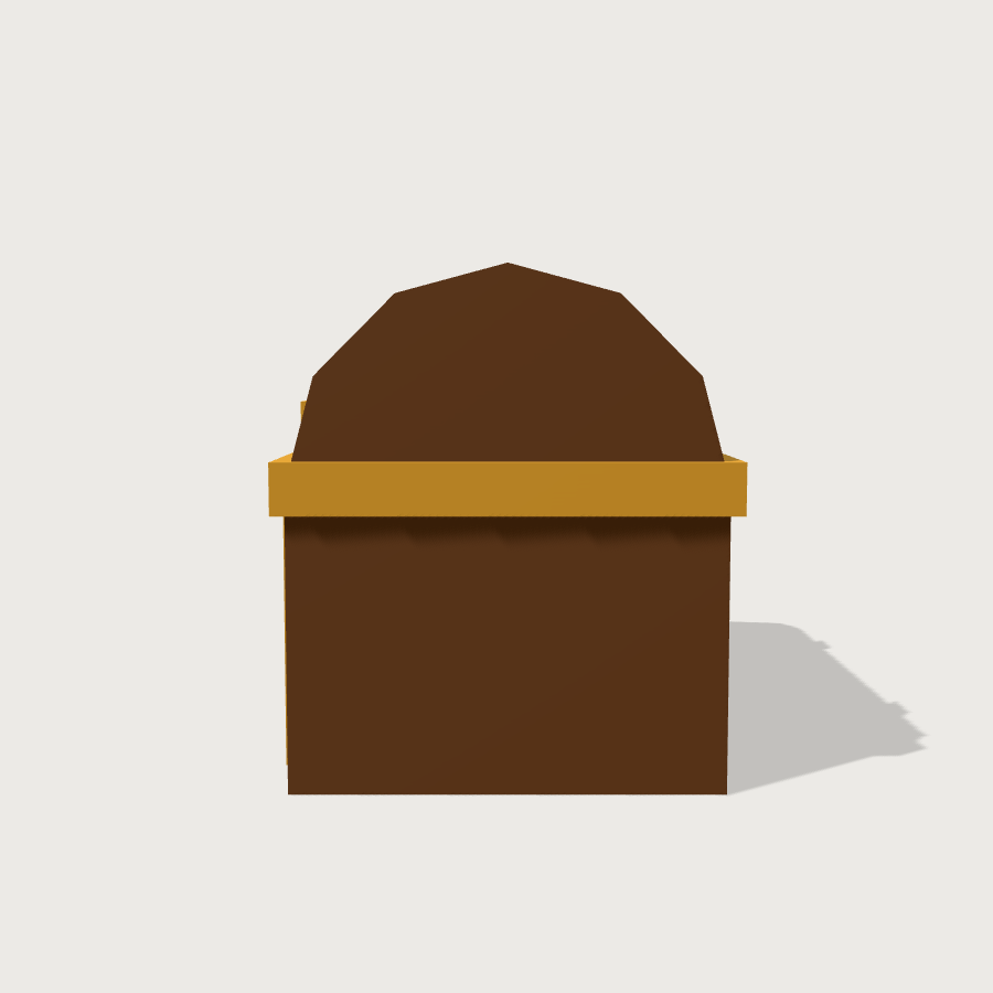 Treasure Chest low-poly 3D model, right render