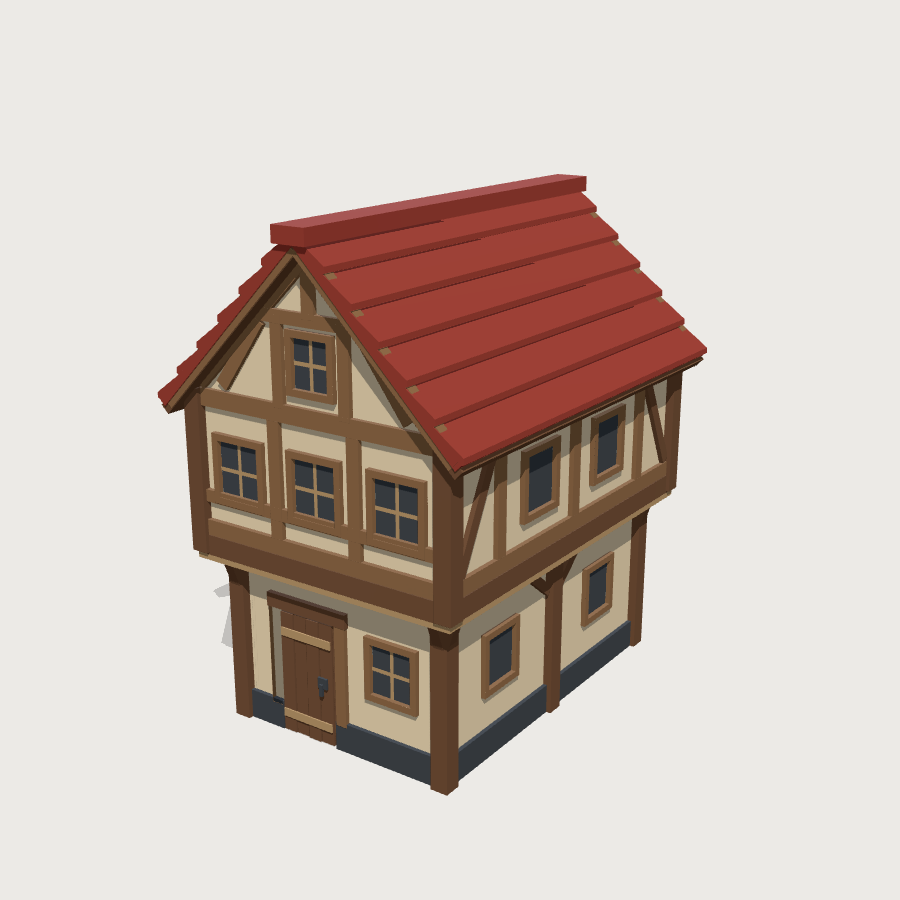 Two-Story House low-poly 3D model