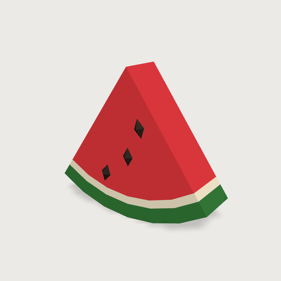 Watermelon Slice low-poly 3D model