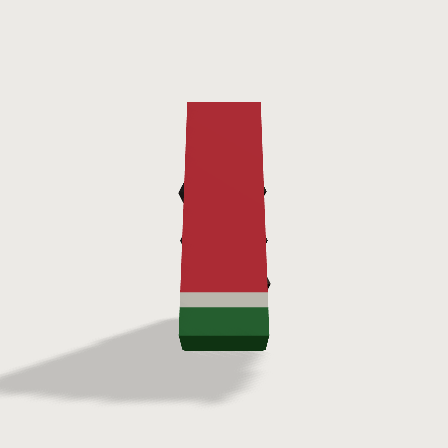 Watermelon Slice low-poly 3D model, left render