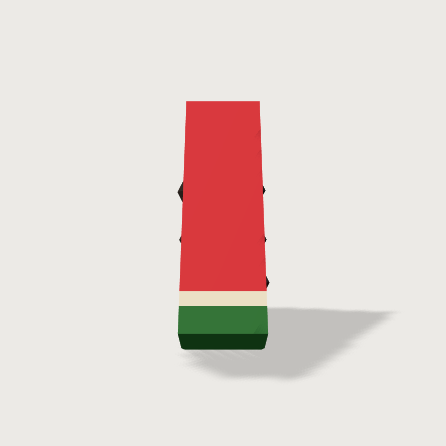 Watermelon Slice low-poly 3D model, right render