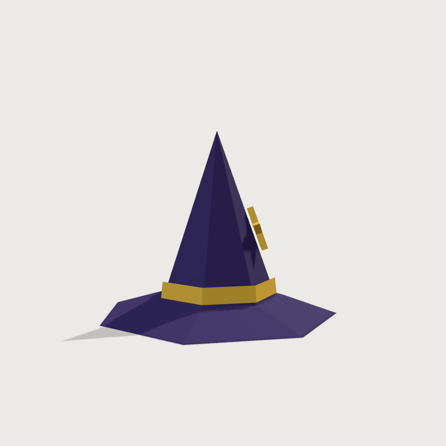 Wizard Hat low-poly 3D model, left render